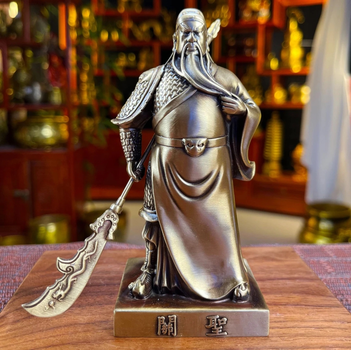 黄铜关公摆件武财神黄铜摆件装饰品黄铜工艺品